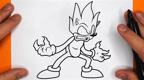 COMO DIBUJAR A DARK SONIC | Friday Night Funkin (FNF) - paso a paso, fácil y rápido - YouTube