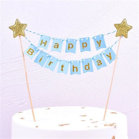 Happy Birthday Banner Cake Topper, Hobbies & Toys, Stationary & Craft ...