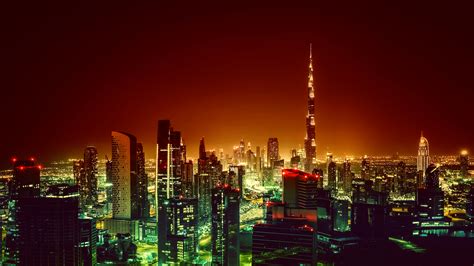 1920x1080 Resolution Dubai Burj Khalifa Cityscape In Night 1080P Laptop ...