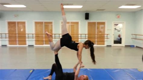 Gina's company acro class: Airplane partner trick - YouTube