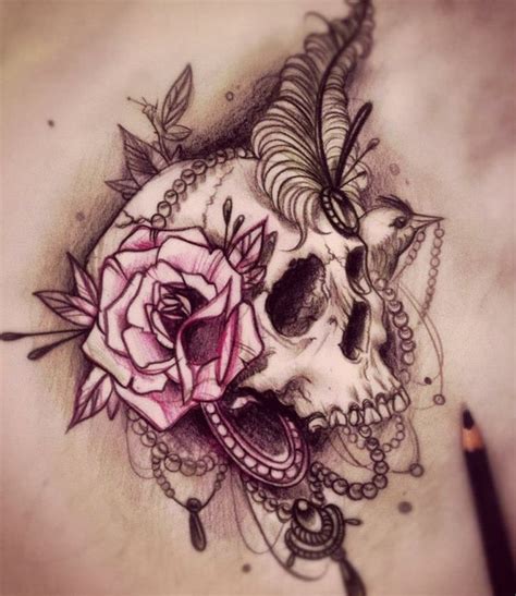 Girly Skull Tattoo