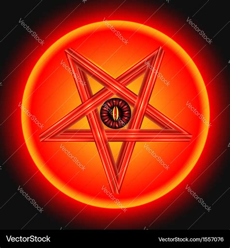 The eye satan in the metal pentagram Royalty Free Vector