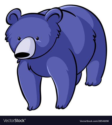 Blue bear on white background Royalty Free Vector Image