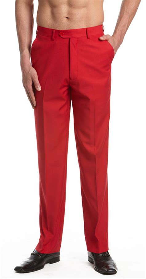 Men's Red Dress Pants | Concitor Mens Red Trousers