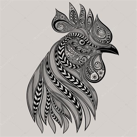 Abstract vector rooster tattoo. New year 2017 — Stock Vector © shtefan.ruslan.gmail.com #103342498