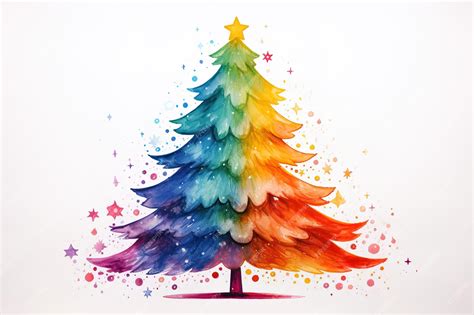 Premium Vector | Abstract watercolor christmas tree painting