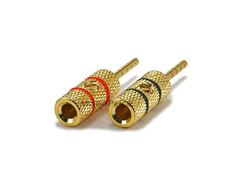 Monoprice 1 PAIR OF High-Quality Gold Plated Speaker Pin Plugs, Pin Crimp Type - Monoprice.com