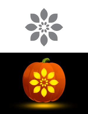 Flower Pumpkin Carving Stencil