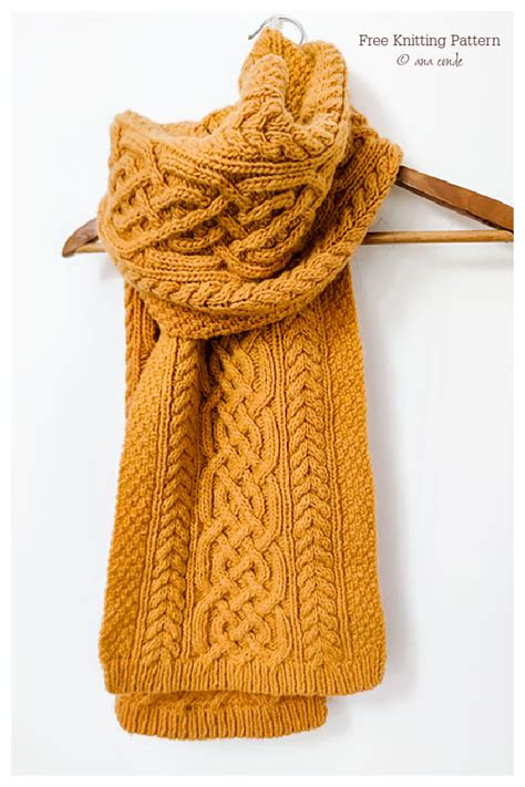 Long Celtic Cable Scarf Free Knitting Patterns - Knitting Pattern