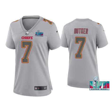 Women’S Harrison Butker Kansas City Chiefs Super Bowl LVII Gray Atmosphere Jersey – Choose Your ...