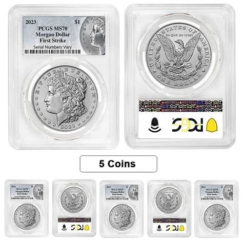 Lot of 5 - 2023 Morgan Silver Dollar PCGS MS 70 FS (Morgan Label) - Walmart.com