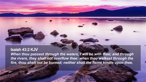 Isaiah 43:2 KJV Desktop Wallpaper - When thou passest through the waters, I will be