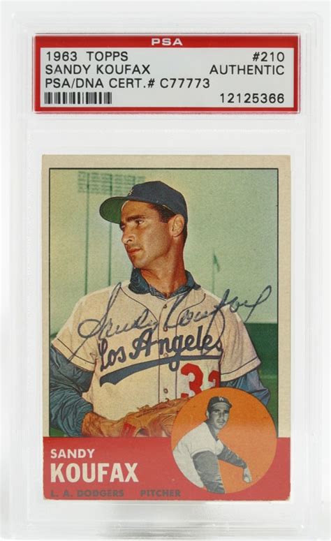 1963 Topps Sandy Koufax Vintage Signed Card