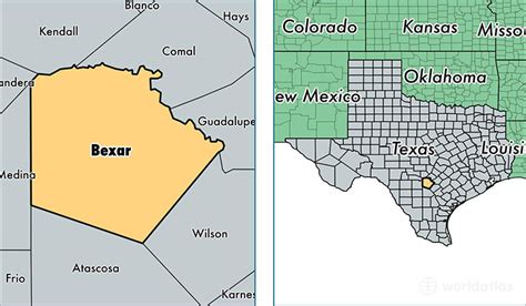 Bexar County, Texas / Map of Bexar County, TX / Where is Bexar County?