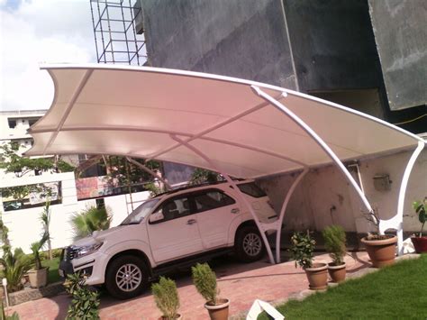 Car Parking Tensile Structure Car Porch Design, Roof Design, House Design, Cantilever Carport ...