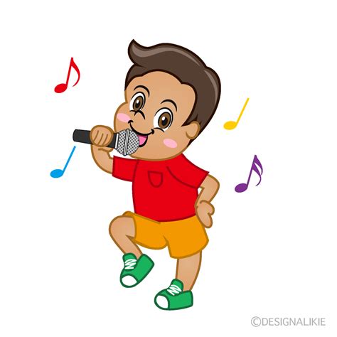 Singing Boy Cartoon Free PNG Image｜Illustoon