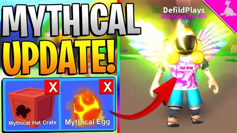 ROBLOX MINING SIMULATOR - MYTHICAL CRATES AND EGGS UPDATE! *FREE ITEMS ...