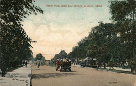 View from Belle Isle Bridge Detroit, MI Postcard