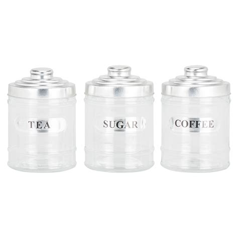 Set Of Three Tea Coffee And Sugar Canisters