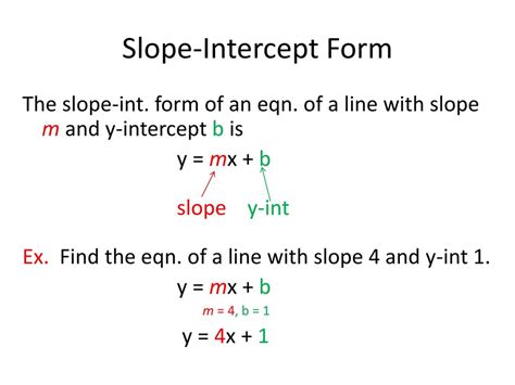 4.4 The Slope-Intercept Form of the Equation of a Line - ppt download