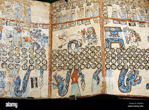 Grolier codex. Maya civilization. National Museum of Anthropology Stock Photo, Royalty Free ...