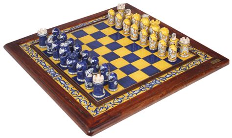 Italian majolica ceramic chess board