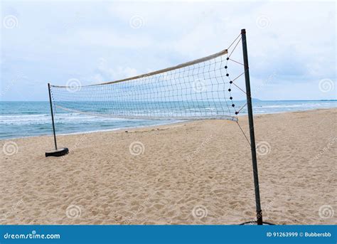 A Beach Volleyball Net on the Beach. Stock Image - Image of beach ...