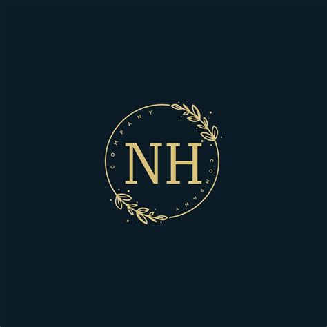 Initial NH beauty monogram and elegant logo design, handwriting logo of ...