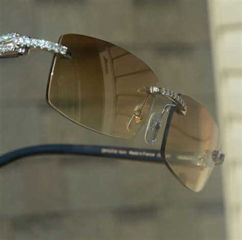 Cartier | Accessories | Custom Diamond Cartier Buffalo Sunglasses ...