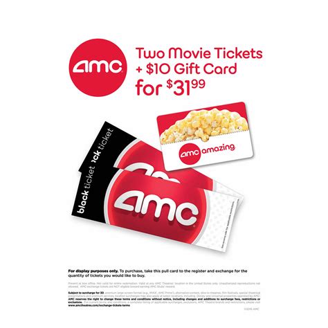 AMC Black Movie Ticket, 2 pk. with $10 Concessions Gift Card - BJ's ...