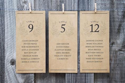 Rustic Wedding Seating Chart - Kraft Seating Plan Cards / Table Arrangement Signs #2704259 ...