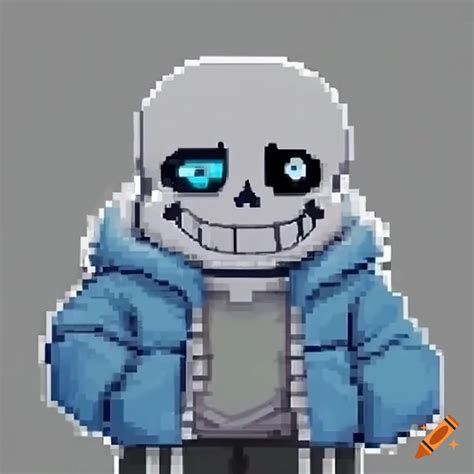 Pixel art of sans from undertale on Craiyon