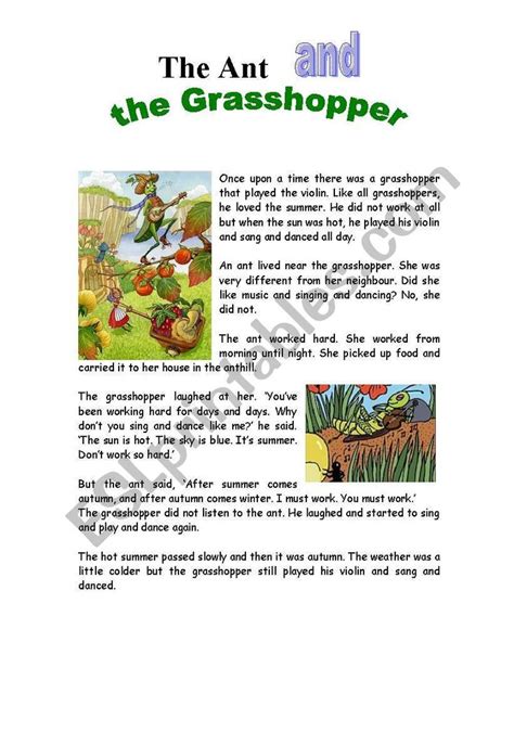 The Ant and the Grasshopper Moral Lesson