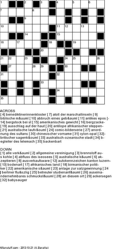 German Crossword puzzles,Printable German Word games