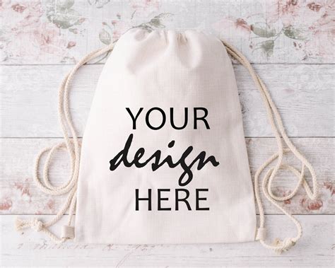 Drawstring Bag Mockup Shopping Bag Mockups School Bag Mock up Gift Bag ...