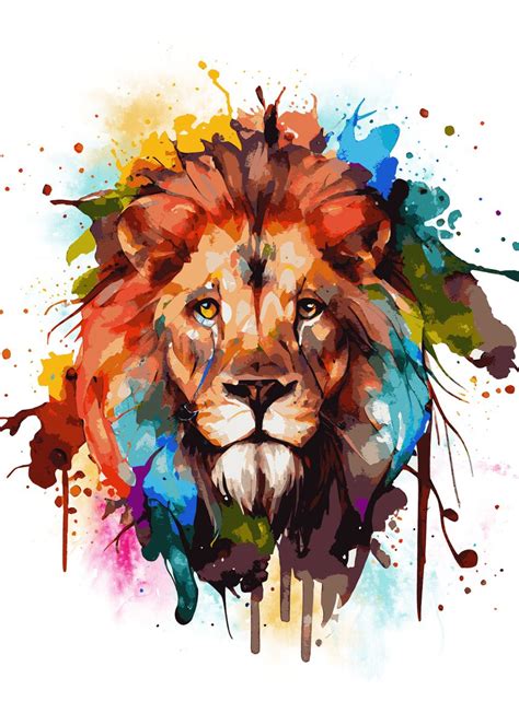 'Abstract Lion Painting' Poster by BestPrints | Displate