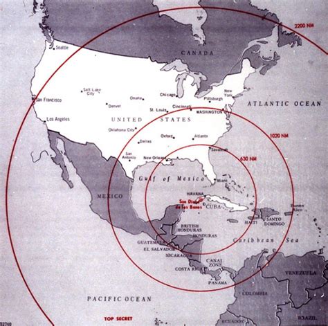 The 1960s Photo: Cuban Missile Range Map