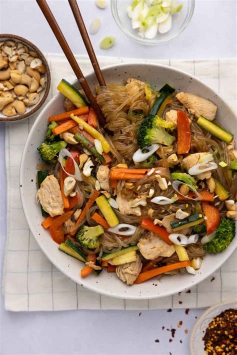 Easy Glass Noodles Stir Fry With Chicken | Begin With Balance