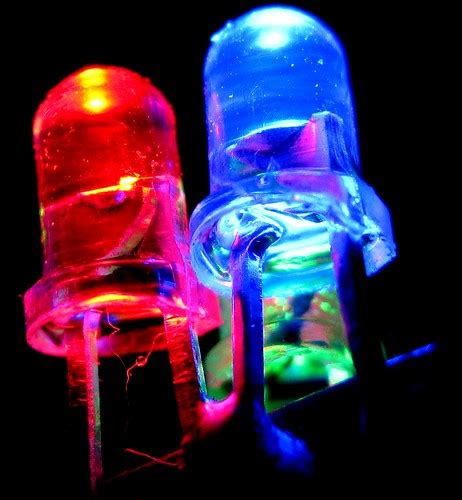 RGB LED | Close up on three LED lights. | Tyler Nienhouse | Flickr
