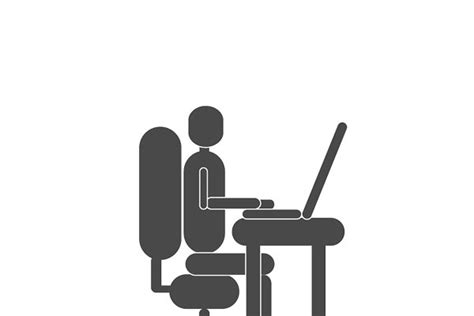 Man Typing on Computer Silhouette | Pre-Designed Photoshop Graphics ...