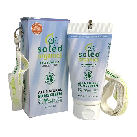 Soleo Organics All Natural Sunscreen SPF30 Face Formula Moisturising 40g - Vegan Co