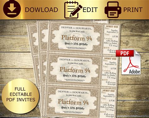 Hogwarts Ticket Printable