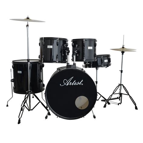 Artist ADR522 5-Piece Drum Kit + Cymbals and Stool - Black