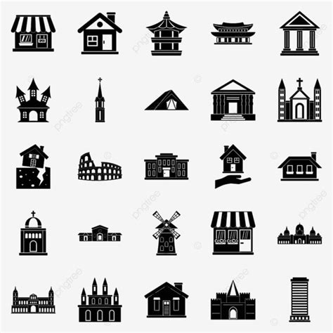 Construction Site Icons Set, Black, Real, Site PNG and Vector with Transparent Background for ...