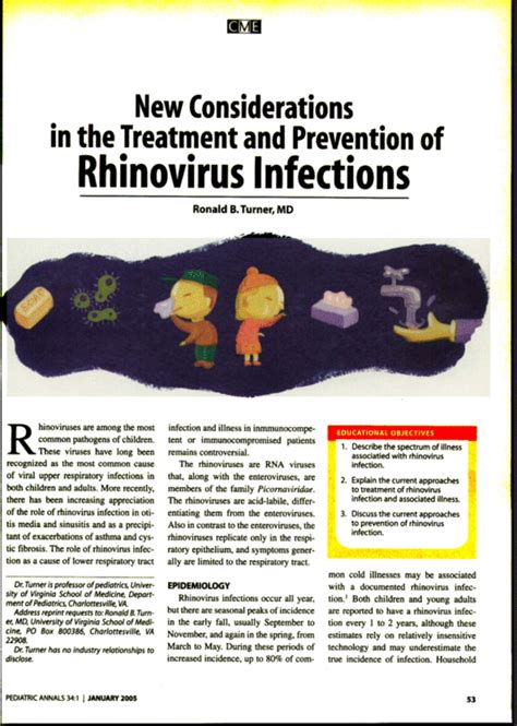 New Considerations in the Treatment and Prevention of Rhinovirus Infections | Pediatric Annals