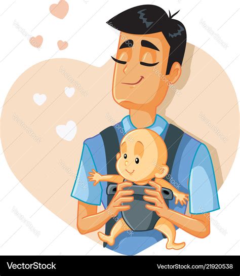 Loving father holding baby Royalty Free Vector Image