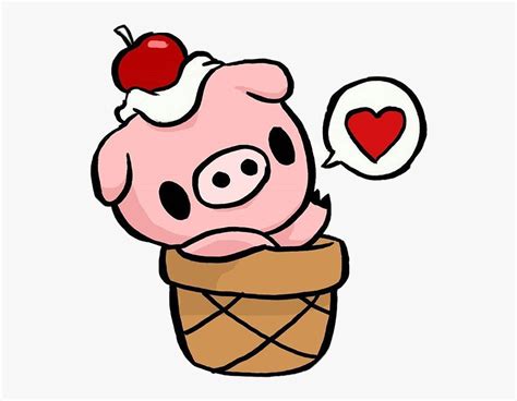 Pig Cerdito Bonito Kawaii Love - Easy Kawaii Cute Animal Drawings , Free Transparent Clipart ...