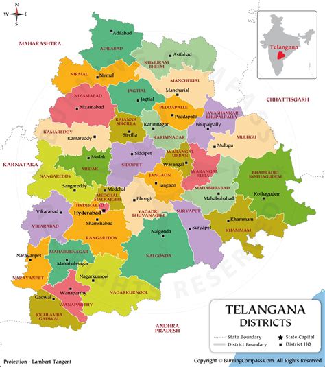 Telangana Political Map Outline