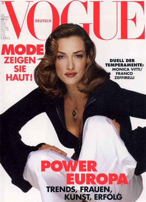 Tatjana Patitz Vogue Deutsch February 1993 Vogue Magazine Covers, Fashion Magazine Cover ...