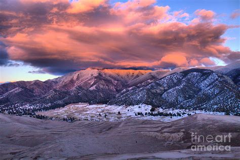 Great Sand Dunes Park And Preserve Winter Sunset Photograph by Adam Jewell